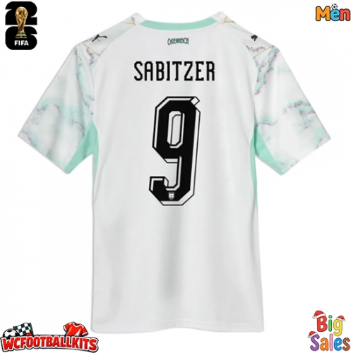 Austria Marcel Sabitzer #9 Replica Away Stadium Shirt World Cup 2026 Short Sleeve